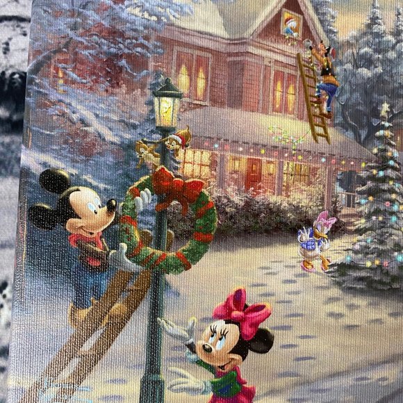 Disney Parks Thomas Kinkade Canvas Christmas Art Signed Dirk Wunderlich 8 x 10 - Picture 2 of 6